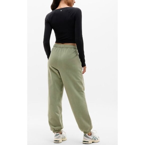 NWT Athleta Forever Fleece High Rise Jogger Pants Eucalyptus Garment Dye Size XS - Picture 1 of 4
